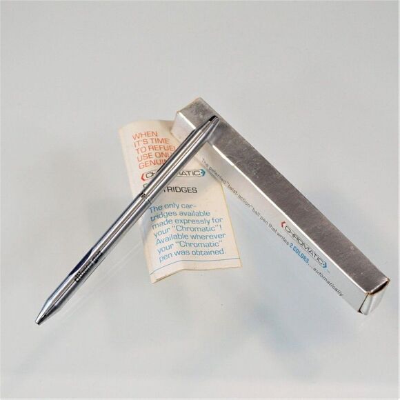 Citizens Gas Vintage Ballpoint Pen Chromatic Double Twist 2 Color Needs Refills - Picture 2 of 12